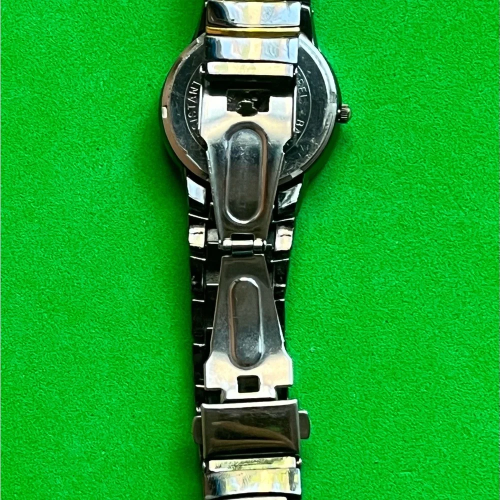 Geneva Hematite Diamond Look Men's Watch